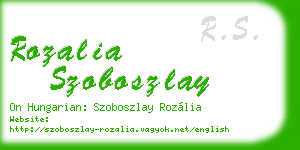 rozalia szoboszlay business card